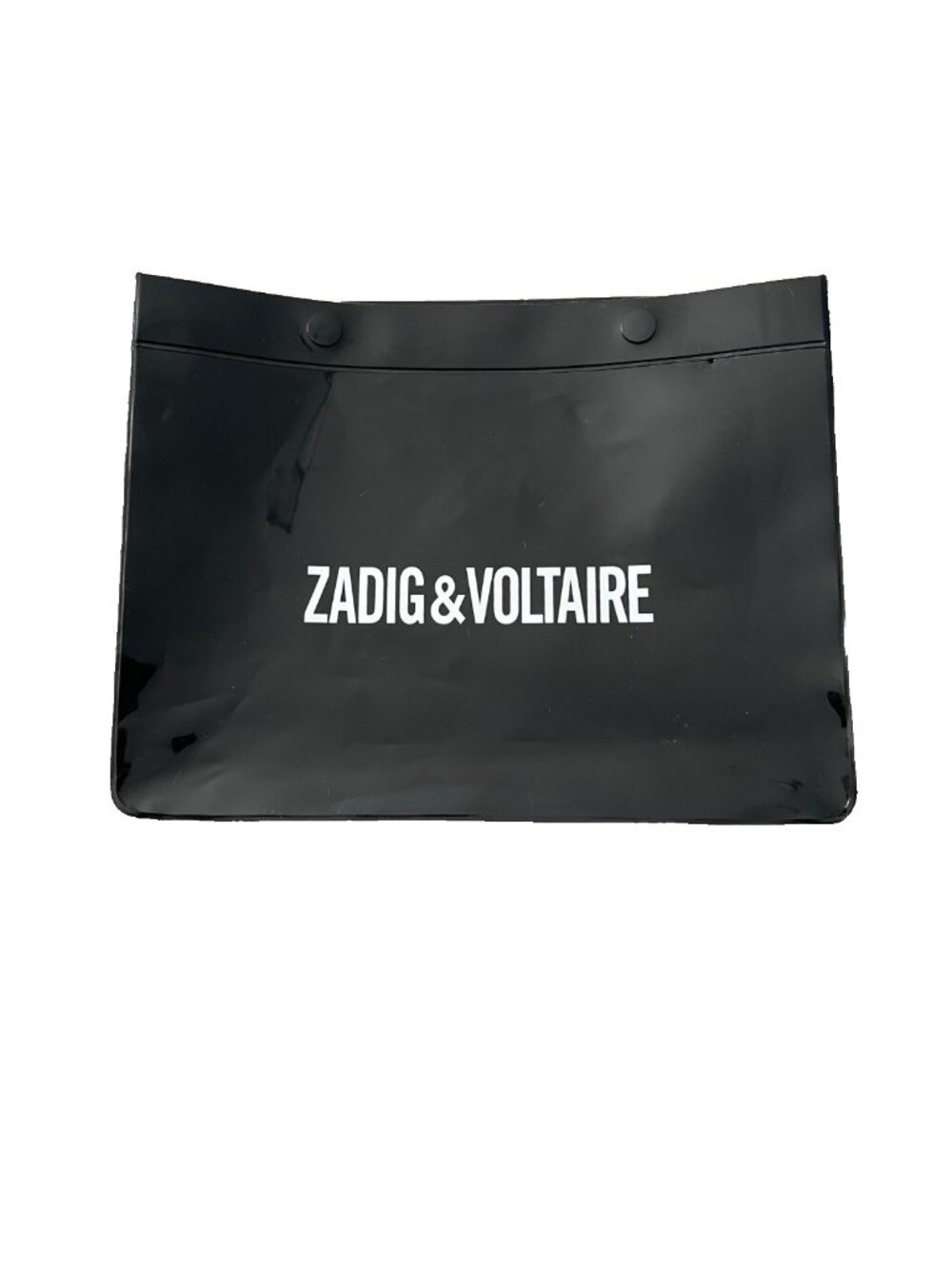 Zadig & Voltaire Black Plastic Snap Button Pouch